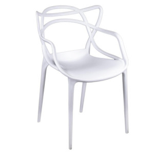 Sedia Polipropilene Aster Impilabile Bianco Cm 53x54h83