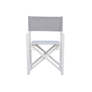 Set 4 sedie regista Paros alluminio bianco textilene grigio
