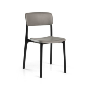 Sedia Polipropilene Poppy Grigio E Nero cm 49,5x49h79,5