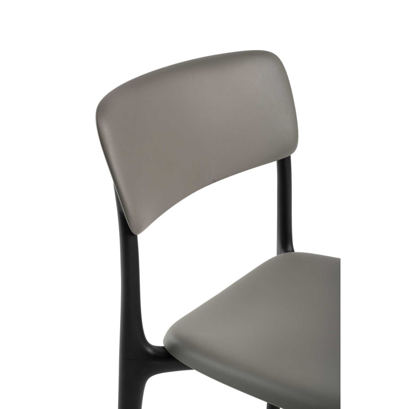 Sedia Polipropilene Poppy Grigio E Nero cm 49,5x49h79,5