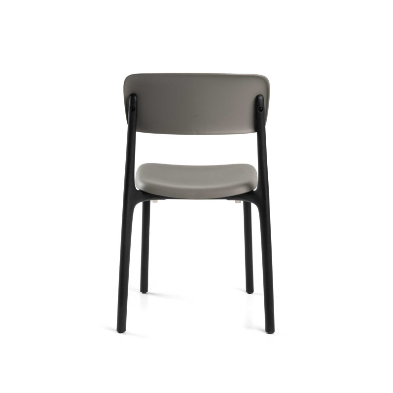 Sedia Polipropilene Poppy Grigio E Nero cm 49,5x49h79,5