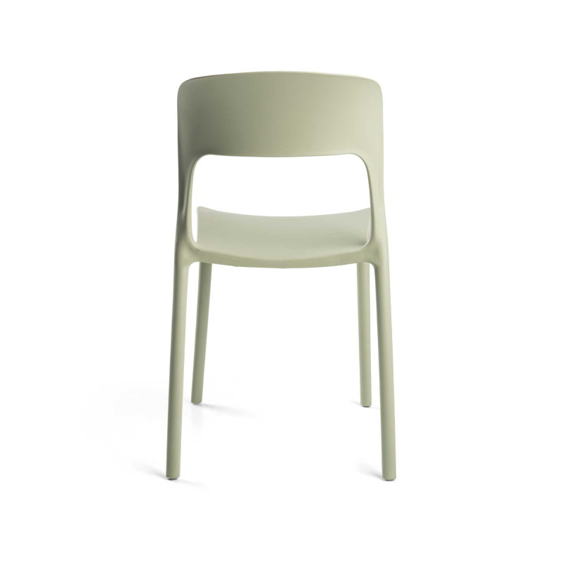 Sedia Polipropilene Risto Impilabile Verde Salvia Cm 41x57h45/82,5