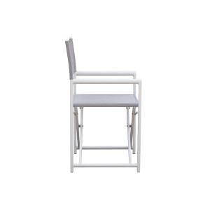 Zoom Set Di 4 Sedie Regista Paros Alluminio Bianco/Text Grigio Chiaro Moia