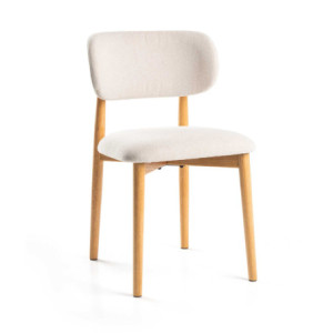 Sedia Elba Tessuto Sabbia Struttura Legno Rovere Cm 49x51h48/80