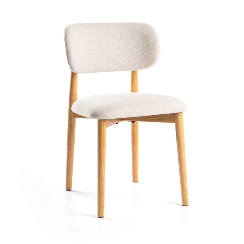 Sedia Elba Tessuto Sabbia Struttura Legno Rovere Cm 49x51h48/80