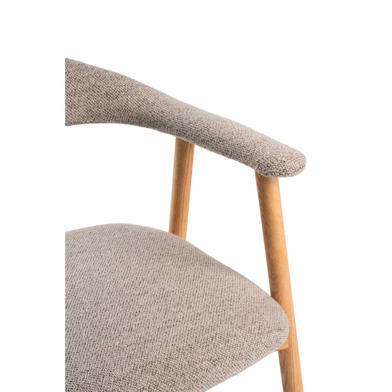 Poltrona Arya Tessuto Sabbia Struttura Legno Rovere Cm 56x54h47/75,5