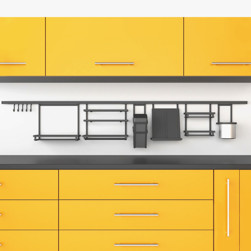 Profilo per accessori da cucina sospesi Titane, 1,1 m, Grigio antracite, Alluminio e Zama
