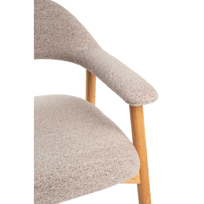 Poltrona Relax Arya Tessuto Sabbia Struttura Legno Rovere Cm 70x70,5h45/76