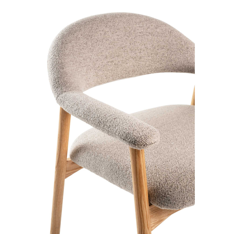 Poltrona Relax Arya Tessuto Sabbia Struttura Legno Rovere Cm 70x70,5h45/76