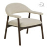 Poltrona Relax Arya Tessuto Sabbia Struttura Legno Rovere Scuro Cm 70x70,5h45/76