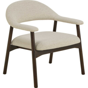 Zoom Poltrona Relax Arya Tessuto Sabbia Struttura Legno Rovere Scuro Cm 70x70,5h45/76