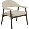 Poltrona Relax Arya Tessuto Sabbia Struttura Legno Rovere Scuro Cm 70x70,5h45/76