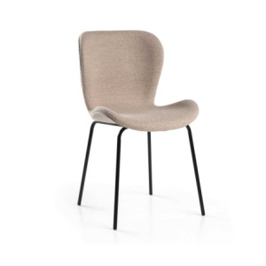 Sedia Tibalda Tessuto Sabbia Struttura Metallo Cm 48x55h46,5/82,5