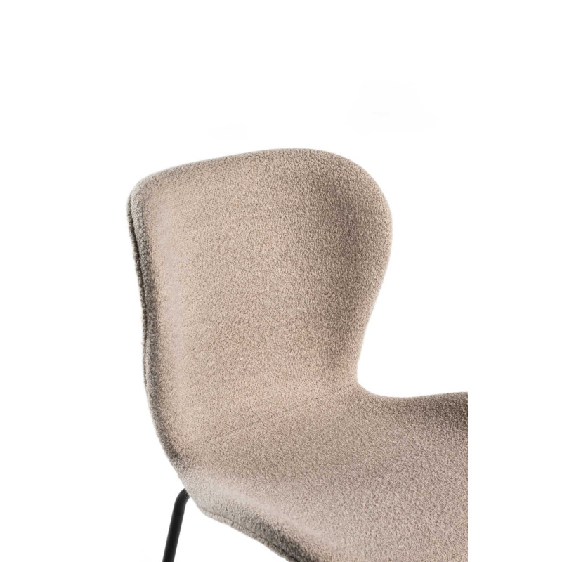 Sedia Tibalda Tessuto Sabbia Struttura Metallo Cm 48x55h46,5/82,5