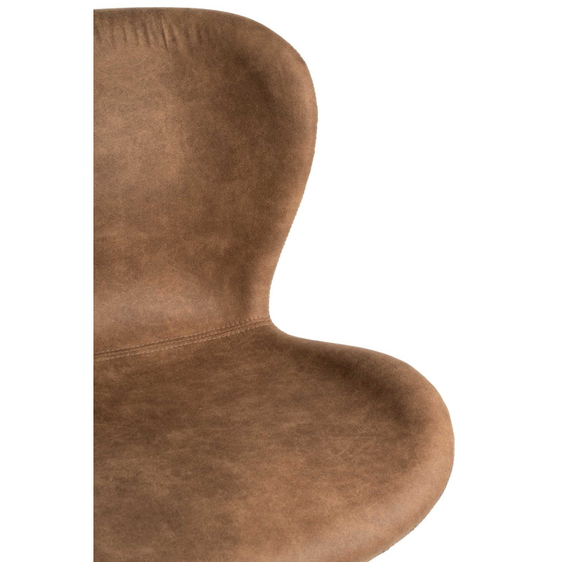 Sedia Tibalda Tessuto Marrone Struttura Legno Cm 48x55h46,5/82,5