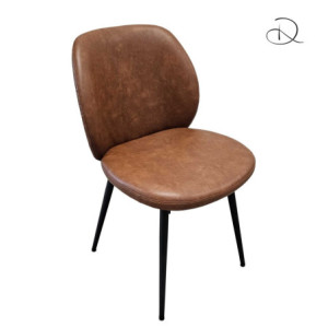 Sedia Glaede Ecopelle Marrone Struttura Metallo Cm 48x56h48,5/84,5