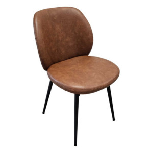 Zoom Sedia Glaede Ecopelle Marrone Struttura Metallo Cm 48x56h48,5/84,5