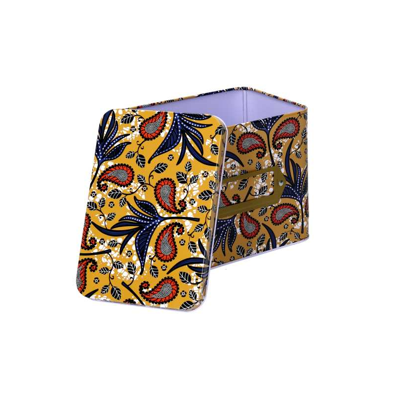 Scatola metallo oro rettangolare cm15,8x10,8h12,7