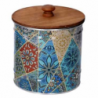 Scatola metallo mandala multicolor tondo cm ø11,7h12,3