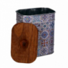 Scatola metallo mandala bianco ovale cm 13x8,5h16,3