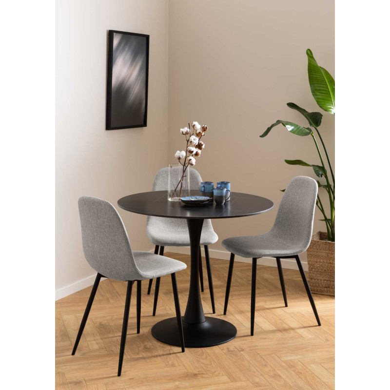 Sedia Malva Tessuto Sabbia Struttura Metallo Cm 44x54h46/86
