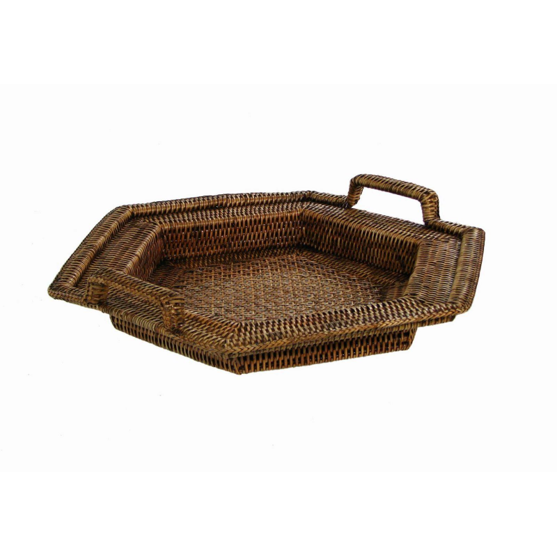 Vassoio rattan birman esagonale 2m cm44x50h7/10