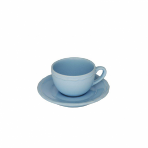 Zoom Tazzina caffe' set 6 pezzi juliet azzurro pastello c/piattino cmø7,5h5