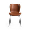 Sedia Tibalda Ecopelle Marrone Struttura Metallo Cm 48x55h46,5/82