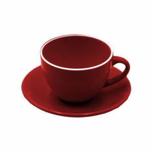 Zoom Tazzina caffe' set 6 pezzi otello rossocrema c/piattino cm8x5h6,5