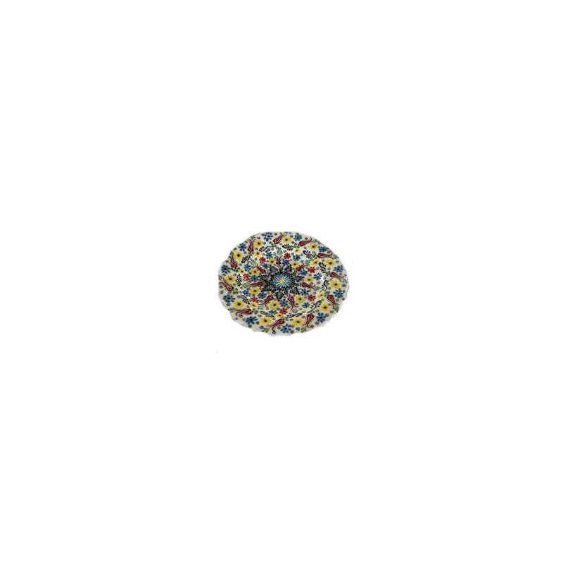 Piatto decorativo ceramica bianco cm ø25h3