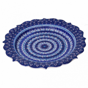 Zoom Piatto decorativo ceramica blu cm ø30h3