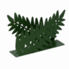 Portatovaglioli metallo foglia alloro verde scuro rettangolare cm14,5x4h10