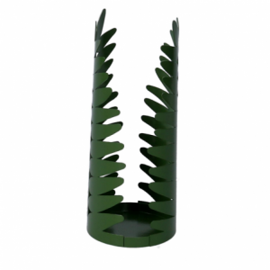 Zoom Portabicchiere metallo foglia alloro verde scuro tondo cm ø8h20