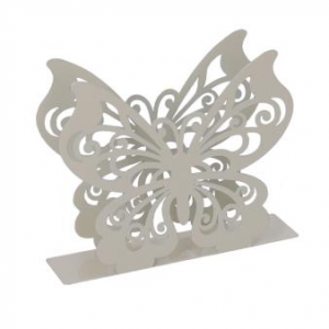 Portatovaglioli metallo farfalla crema rettangolare cm14,5x4h12