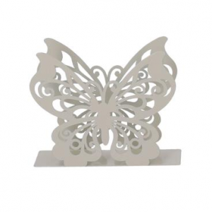 Portatovaglioli metallo farfalla crema rettangolare cm14,5x4h12