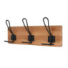 Attaccapanni Legno E Metallo Da Parete 3 Posti Naturale Cm 34x7x13,5