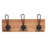 Attaccapanni Legno E Metallo Da Parete 3 Posti Naturale Cm 34x7x13,5