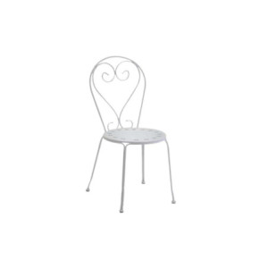 Sedia Metallo New Old Bianco Crema Cm 41x48h90