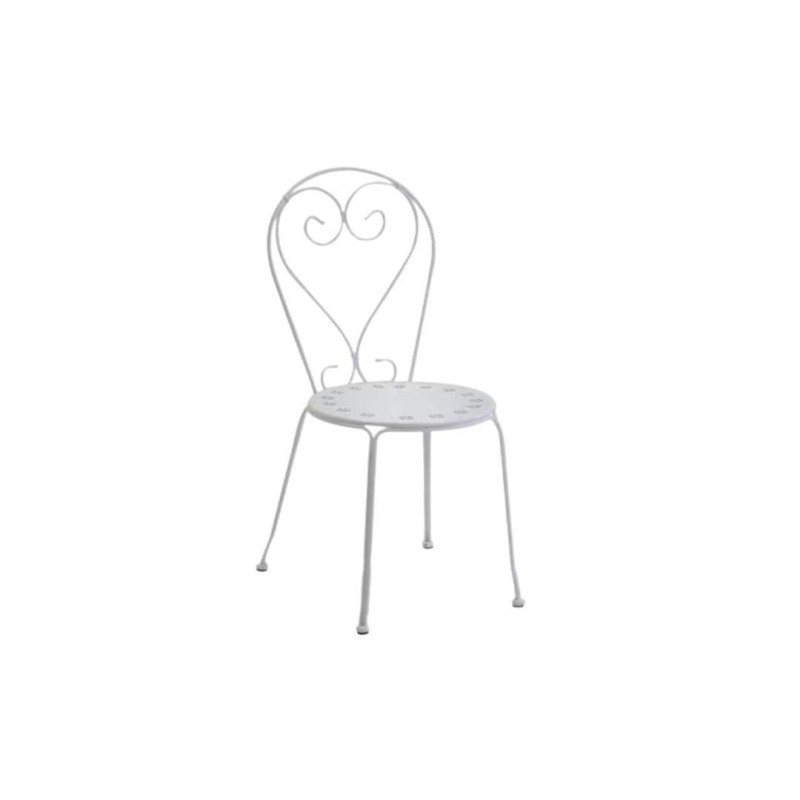 Sedia Metallo New Old Bianco Crema Cm 41x48h90