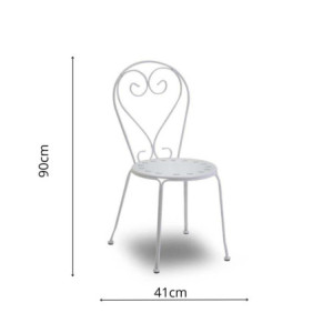 Zoom Sedia Metallo New Old Bianco Crema Cm 41x48h90