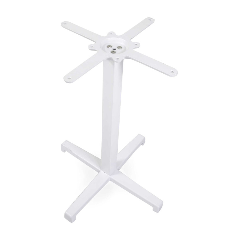 Base Tavolo Acciaio Peter Top Ghisa Bianco Cm 55x55h73