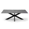 Tavolino Metallo Top Pietra Sinterizzata Grigio Cm 120x65h45