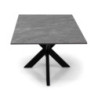 Tavolino Metallo Top Pietra Sinterizzata Grigio Cm 120x65h45