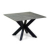 Tavolino Metallo Top Pietra Sinterizzata Grigio Cm 65x65h45