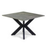 Tavolino Metallo Top Pietra Sinterizzata Grigio Cm 65x65h45