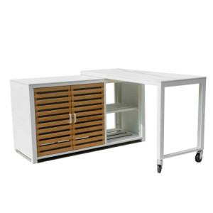 Mobile Idaho Bianco Teak Top Pietra 160×60 H90 | Levante Shop