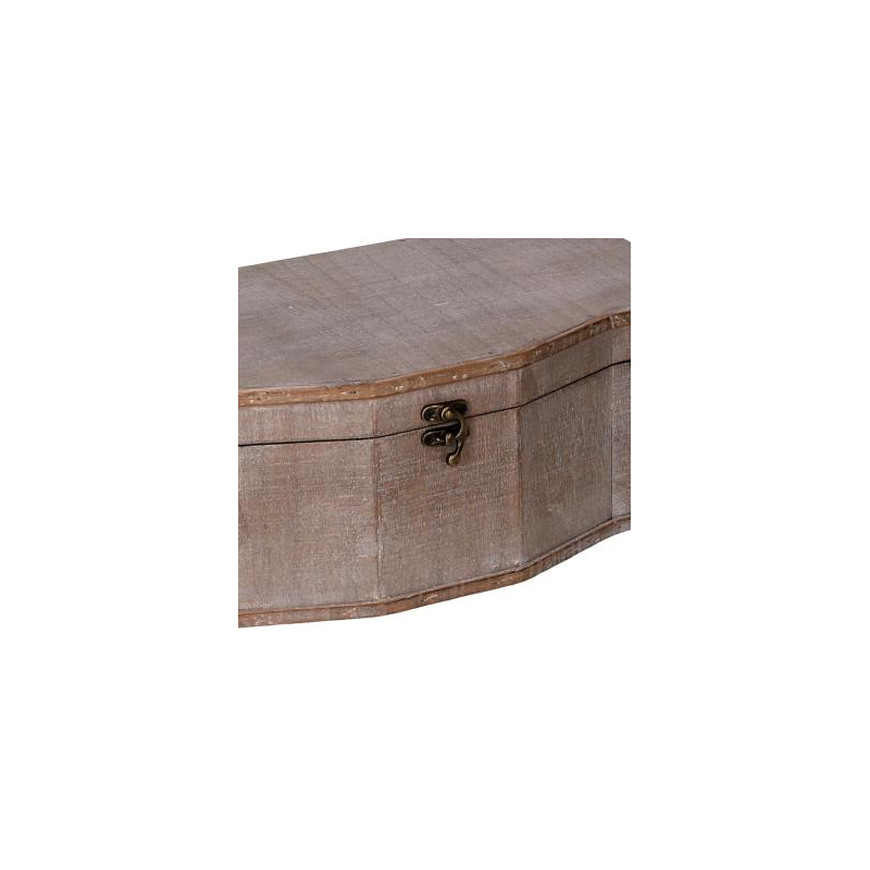 Scatola legno 1-2 marrone rettangolare cm36x20,5h14,5