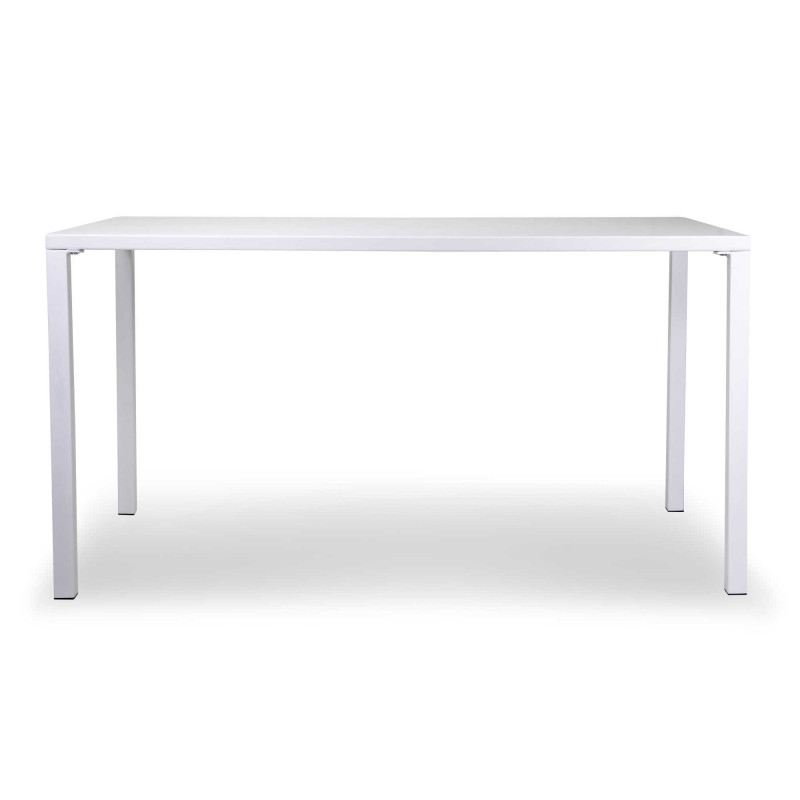 Tavolo Metallo New Elma Gambe Smontate Bianco Rettangolare Cm 140x70h75