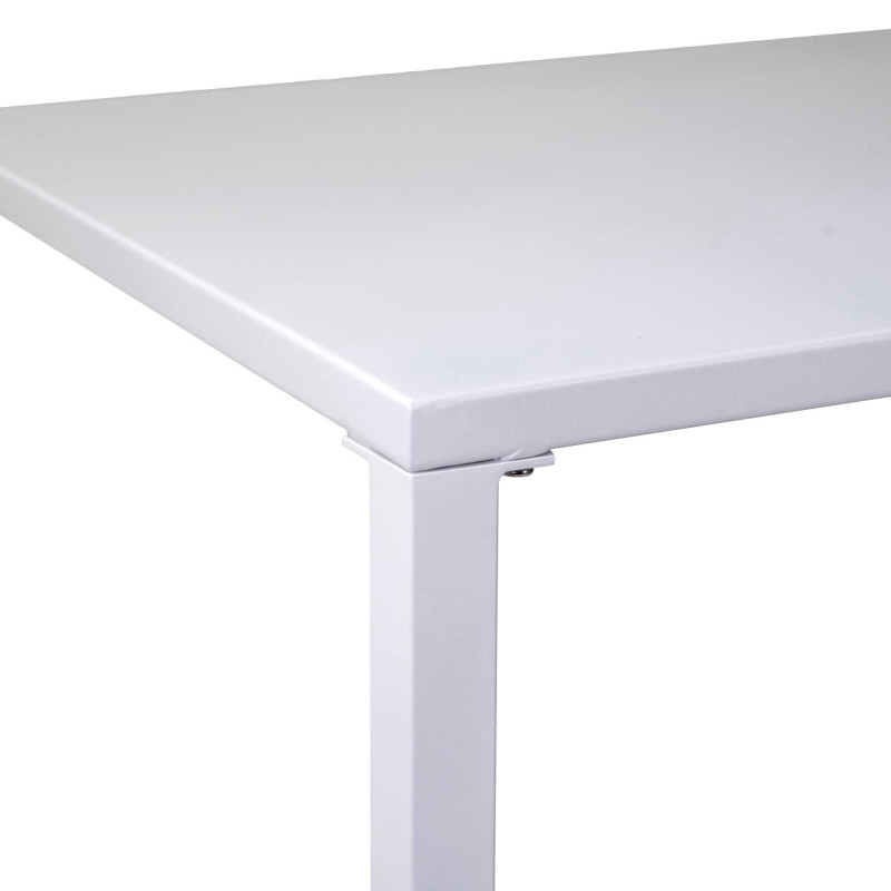 Tavolo Metallo New Elma Gambe Smontate Bianco Rettangolare Cm 140x70h75