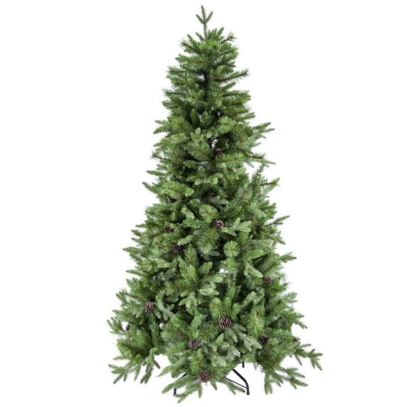 Albero Sinai verde c/pigne cmø127h210 con 2342 rami